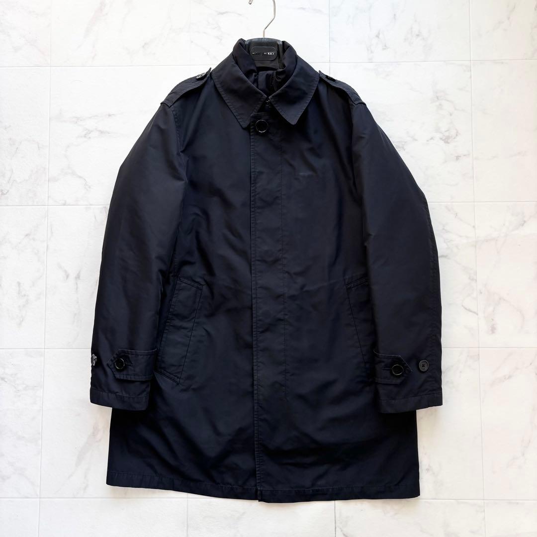 バーバリー 4way ステンカラーコート ダウン ライナー ノバチェック 黒 M