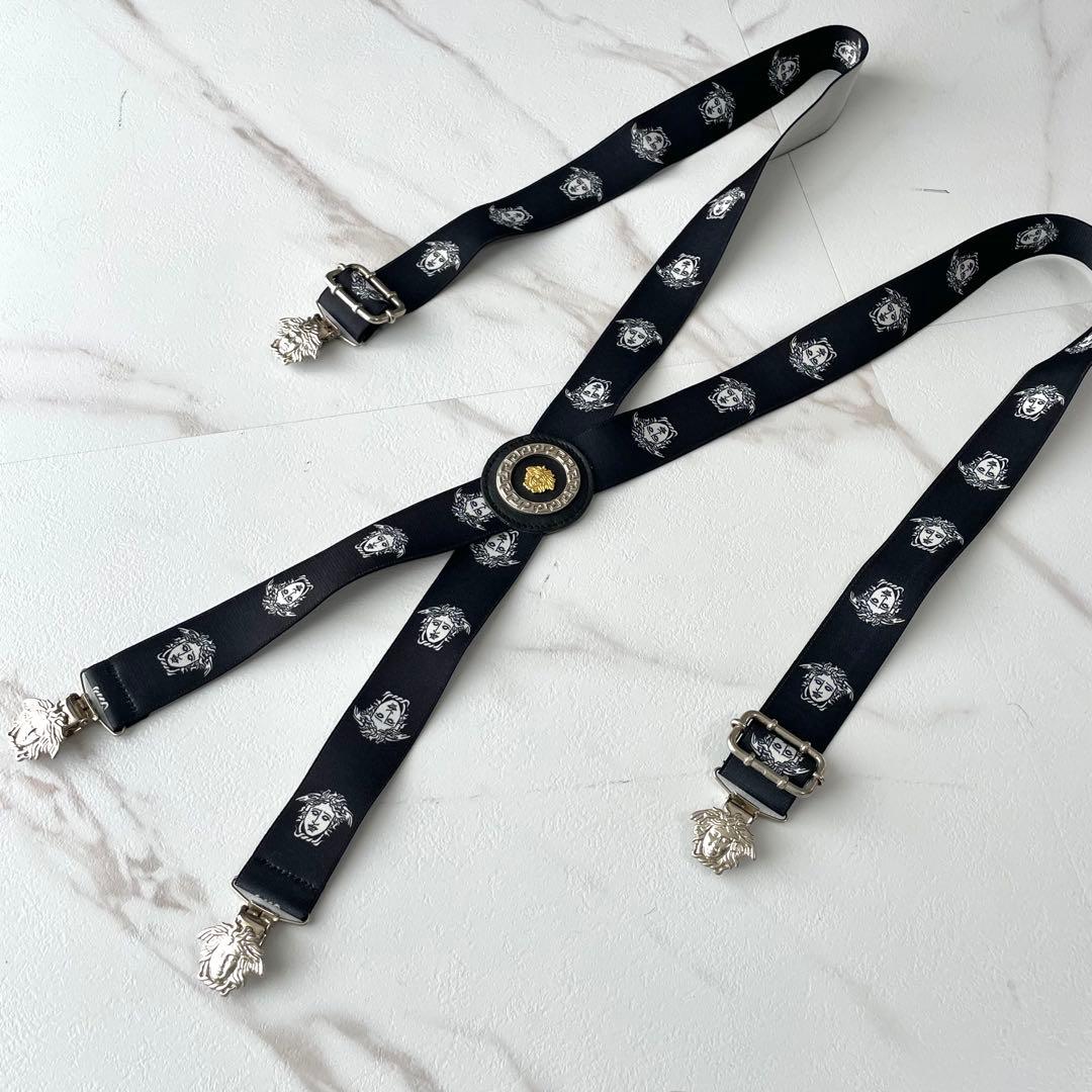 入手困難✨ ヴェルサーチ サスペンダー メデューサ メンズ カジュアル ブラック 入手困難✨ ヴェルサーチ サスペンダー メデューサ メンズ カジュアル