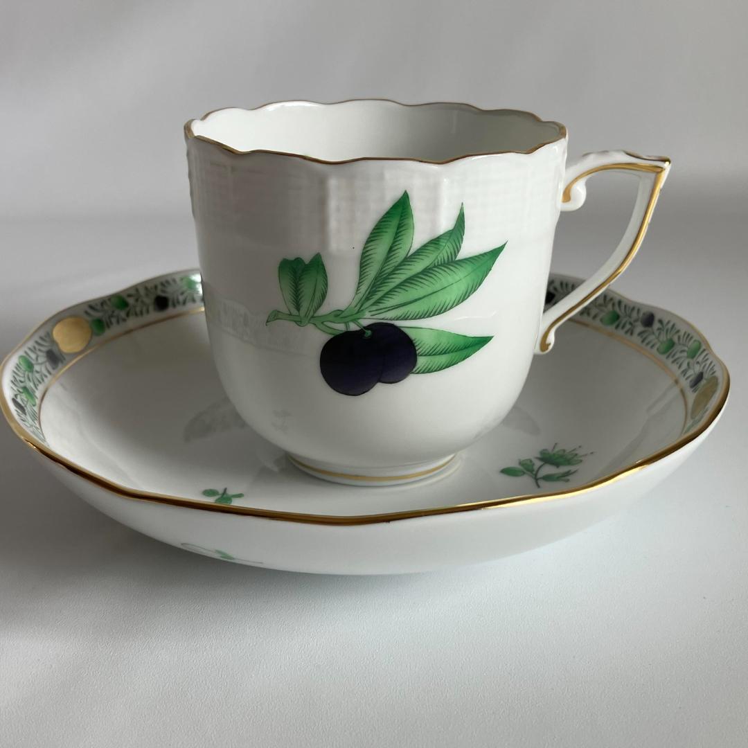 未使用】HEREND ヘレンド アピシウスのハーブ デミタスカップ&ソーサー