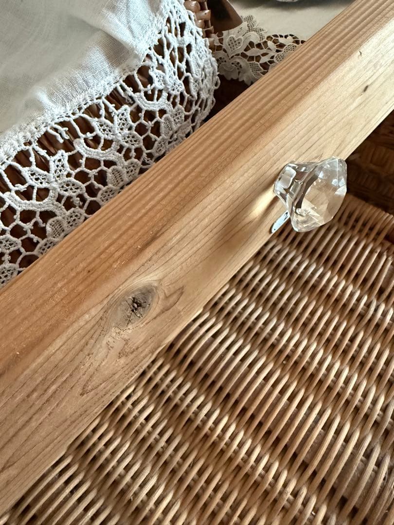 気まぐれ工房ஐ木とガラスのつまみの壁掛けフックஐビンテージ