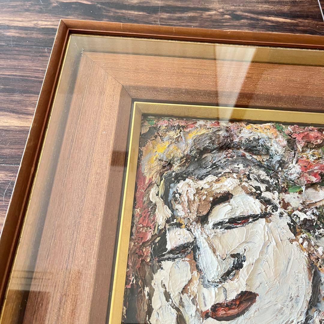 油彩 丸山妙子 仏像 画家・光陽会常任委員・福島県出身 厚塗り 油彩 G