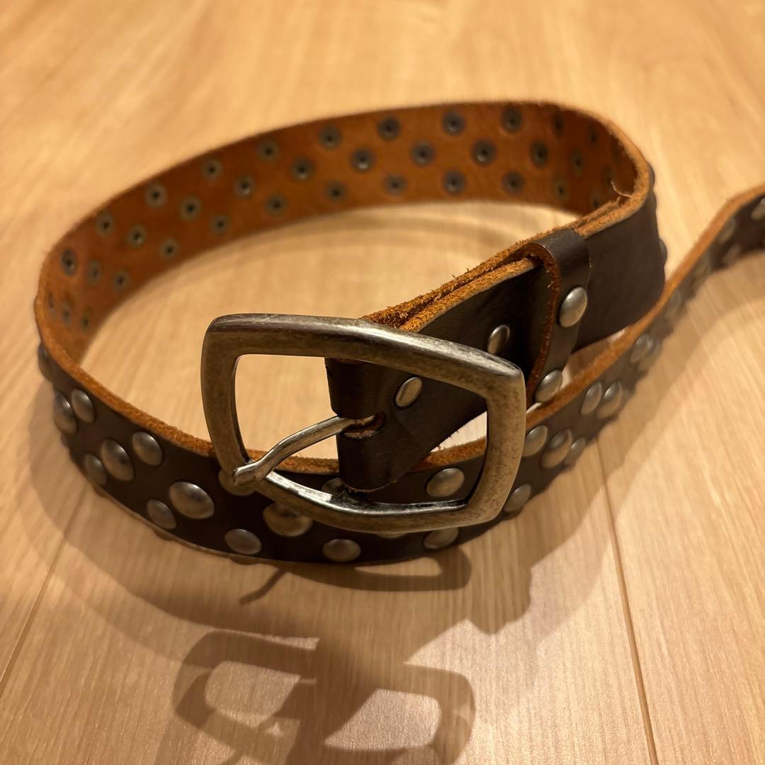 y2k ベルト 本革 ヴィンテージスタッヅ - メルカリ