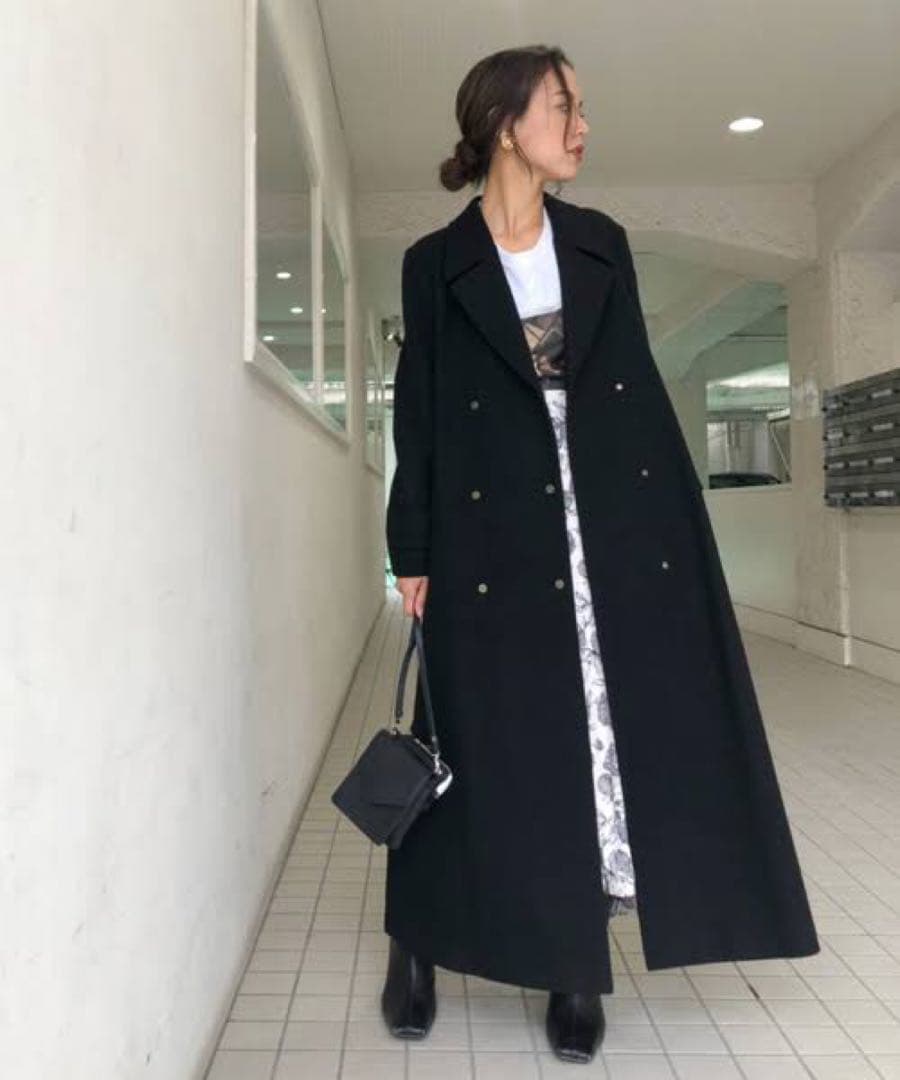 Ameri VINTAGE チェスターロングコート【必ず説明お読みください】 アメリヴィンテージ Ameri VINTAGE 20AW POOFY FLARE LONG COAT