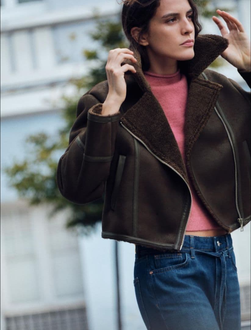 極美品✨️ZARA ザラ ムートンジャケット ダブルフェイス ブラウン XS