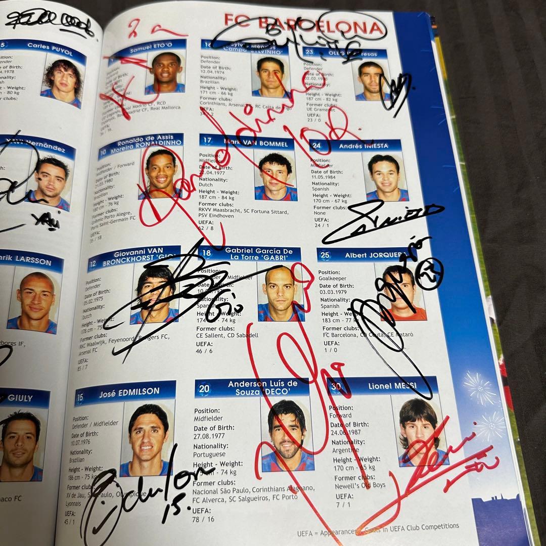 チャンピオンズリーグ 2006 決勝プログラム バルセロナ マルチサイン