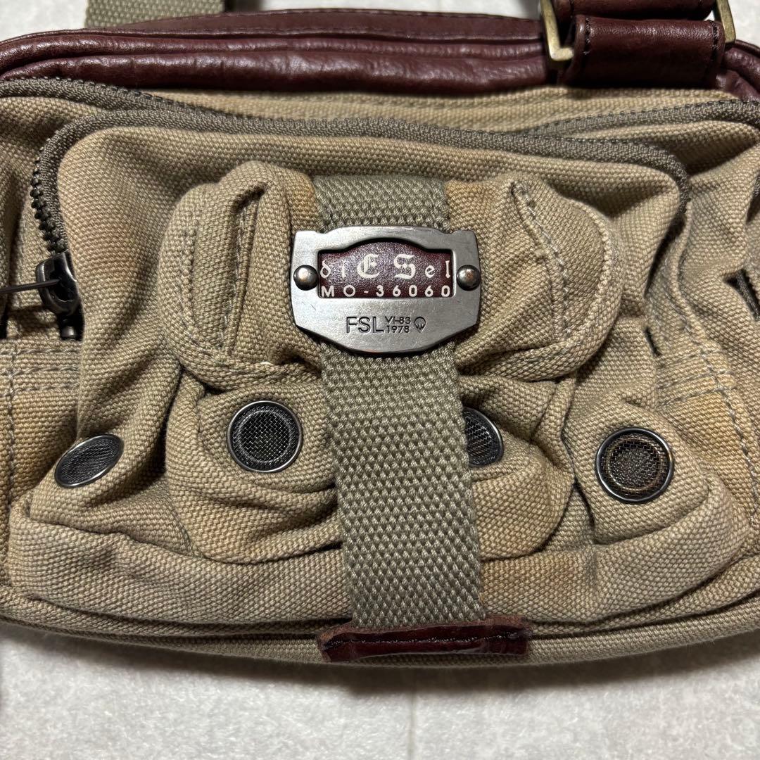 00s DIESEL military shoulder bag y2k