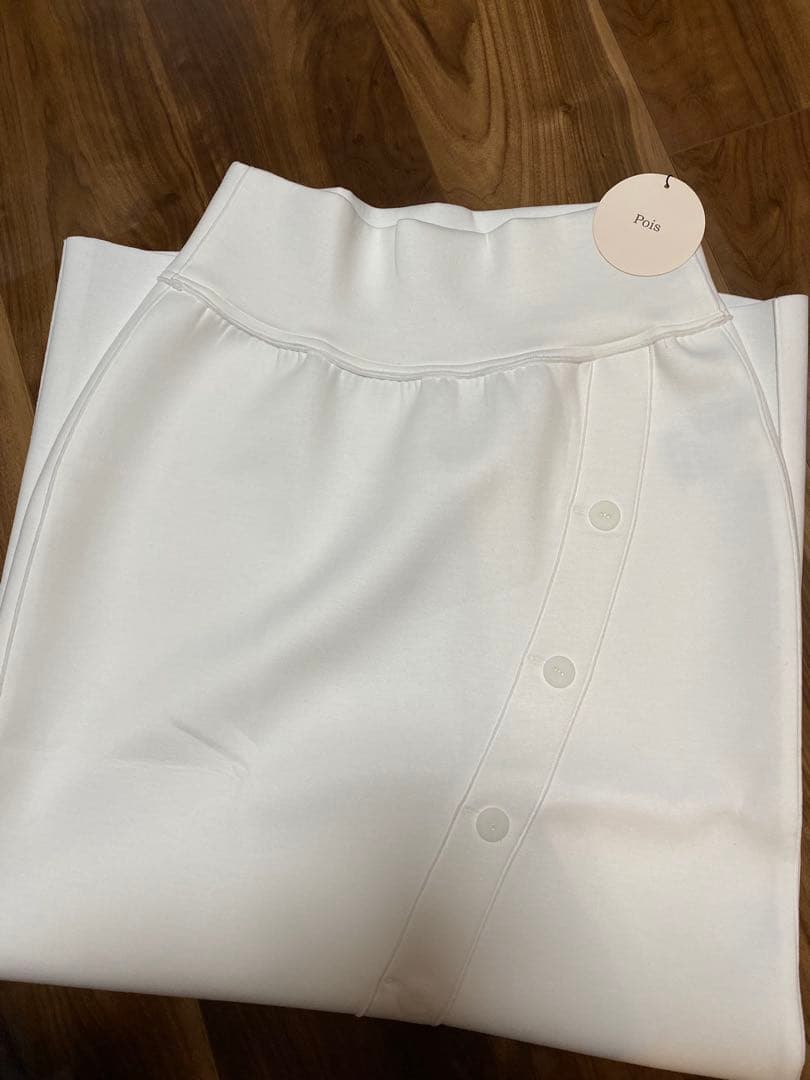 新品poisポワ button line skirt ホワイト M - メルカリ