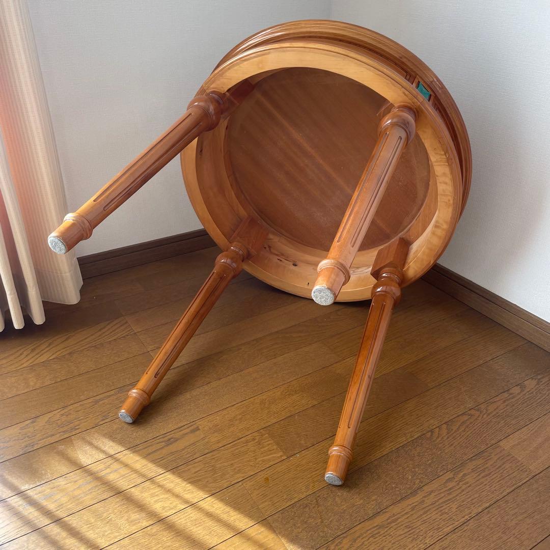 アンティーク調】イタリア製 象嵌装飾 ラウンドテーブル