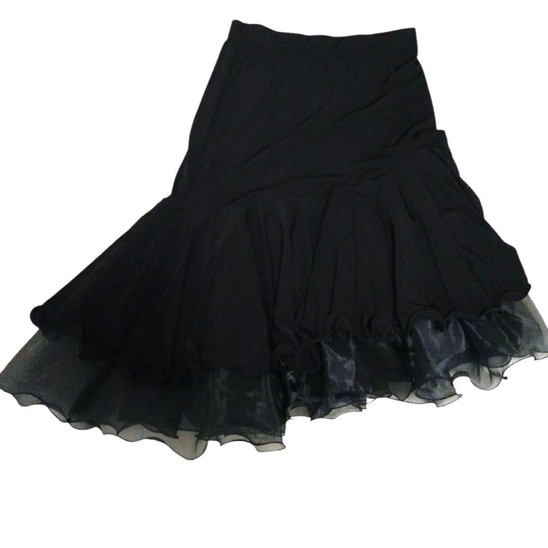 社交 ダンス フレア スカート 黒 М ‐ Ｌサイズ 裾がボリューミーに広がる♪ 楽天市場】社交ダンス スカート ミモレ丈 ミドル丈 広がる フレア