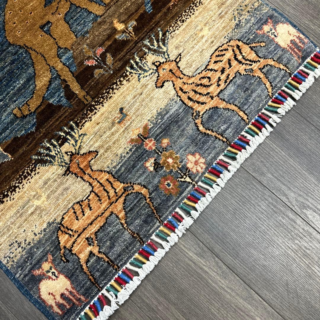 123x85cmペルシャラグ手織り絨毯アフガンガズニファインウールペルシャ
