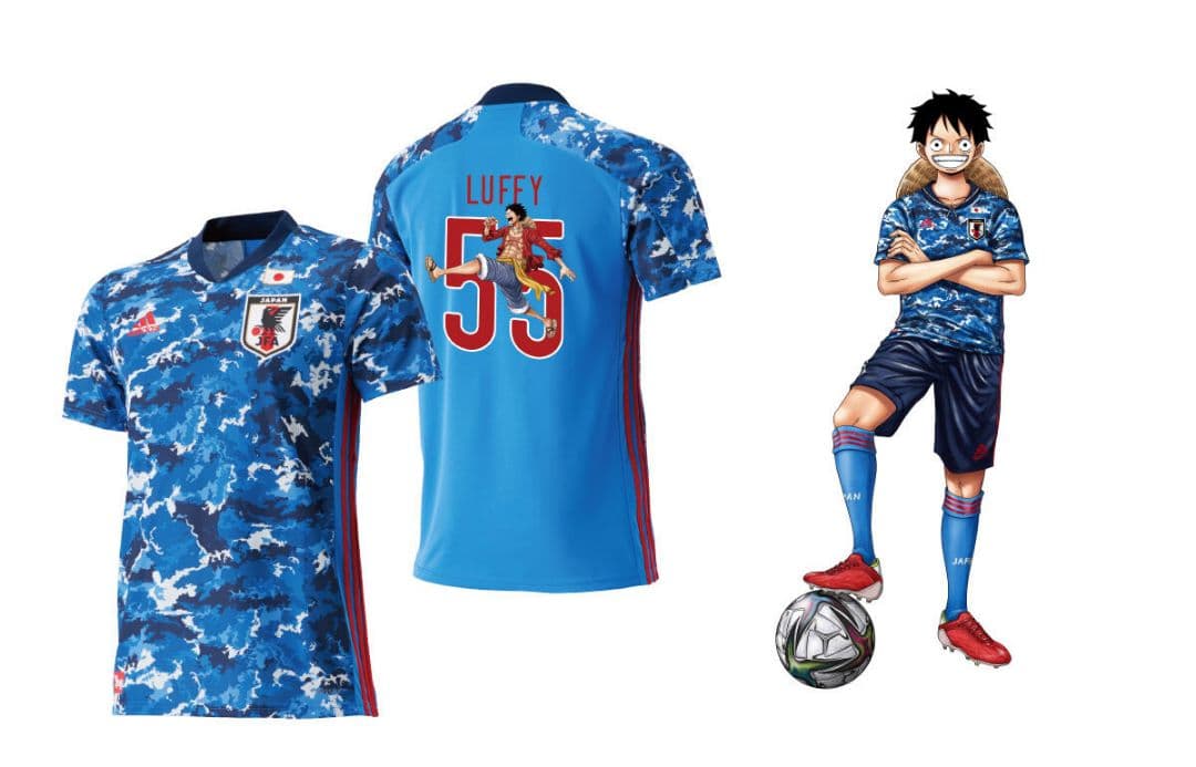 激レア】ワンピース×サッカー日本代表×アディダス ユニフォーム ルフィ