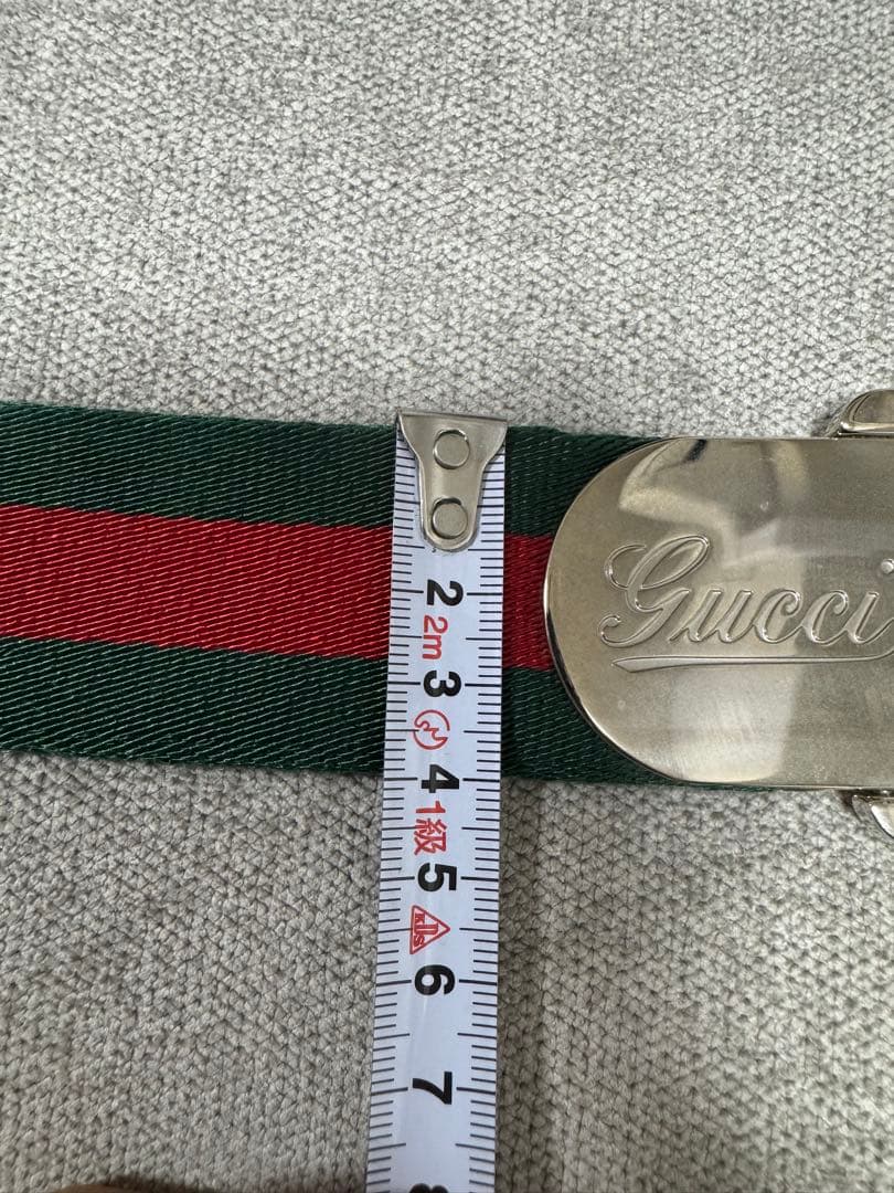 Gucci 緑赤ストライプ ベルト 美品 M109615044 - 小物高 品質
