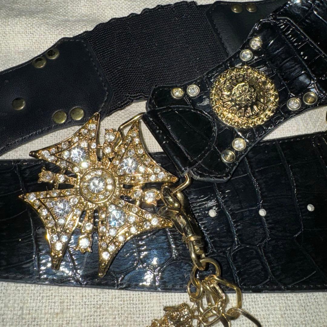 d.i.a 結晶ベルトギャルベルト チェーン付きベルト Y2K平成ギャル