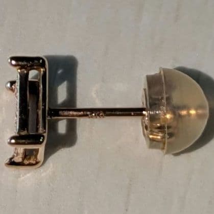 AVALANCHE スクエア ダイヤ ピアス ピンクゴールド 10k 片耳