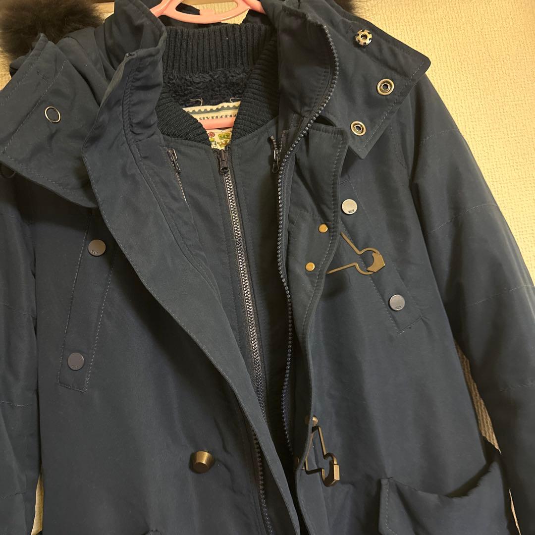 ネイビー ファー付きモッズコート N3B ハーフコート - メルカリ