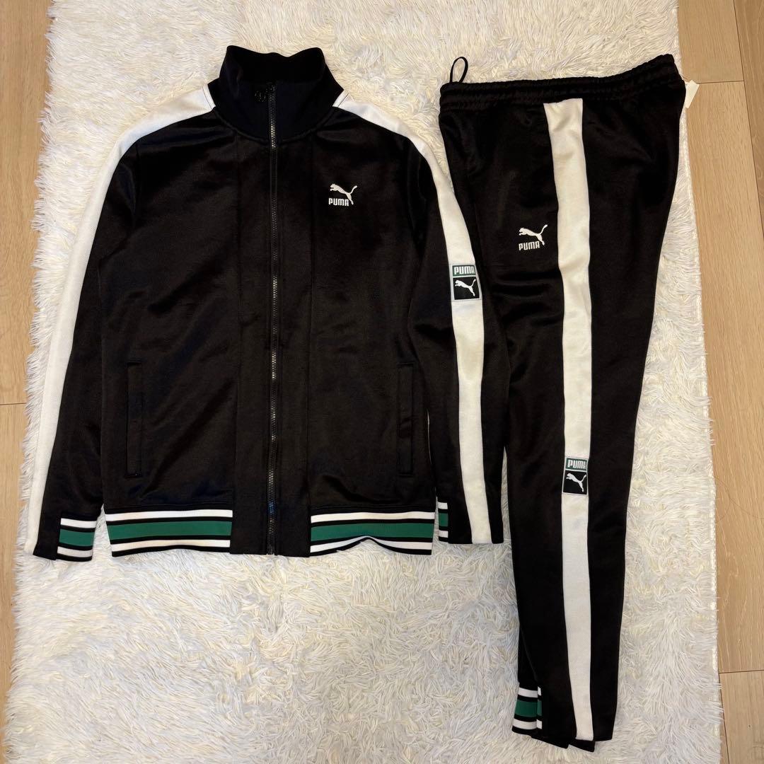 PUMA T7 ジャージ 上下 セットアップ 黒 トラックジャケット パンツ M