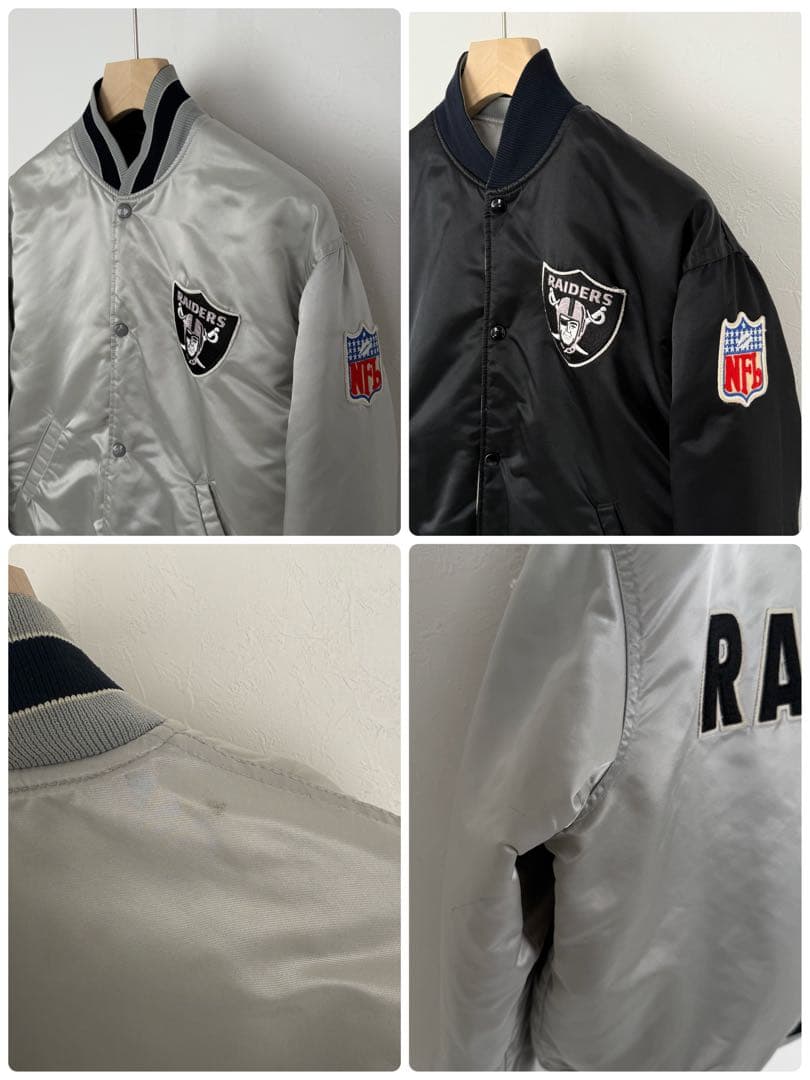 STARTER RAIDERS 80s 90s リバーシブルスタジャン シルバー - メルカリ