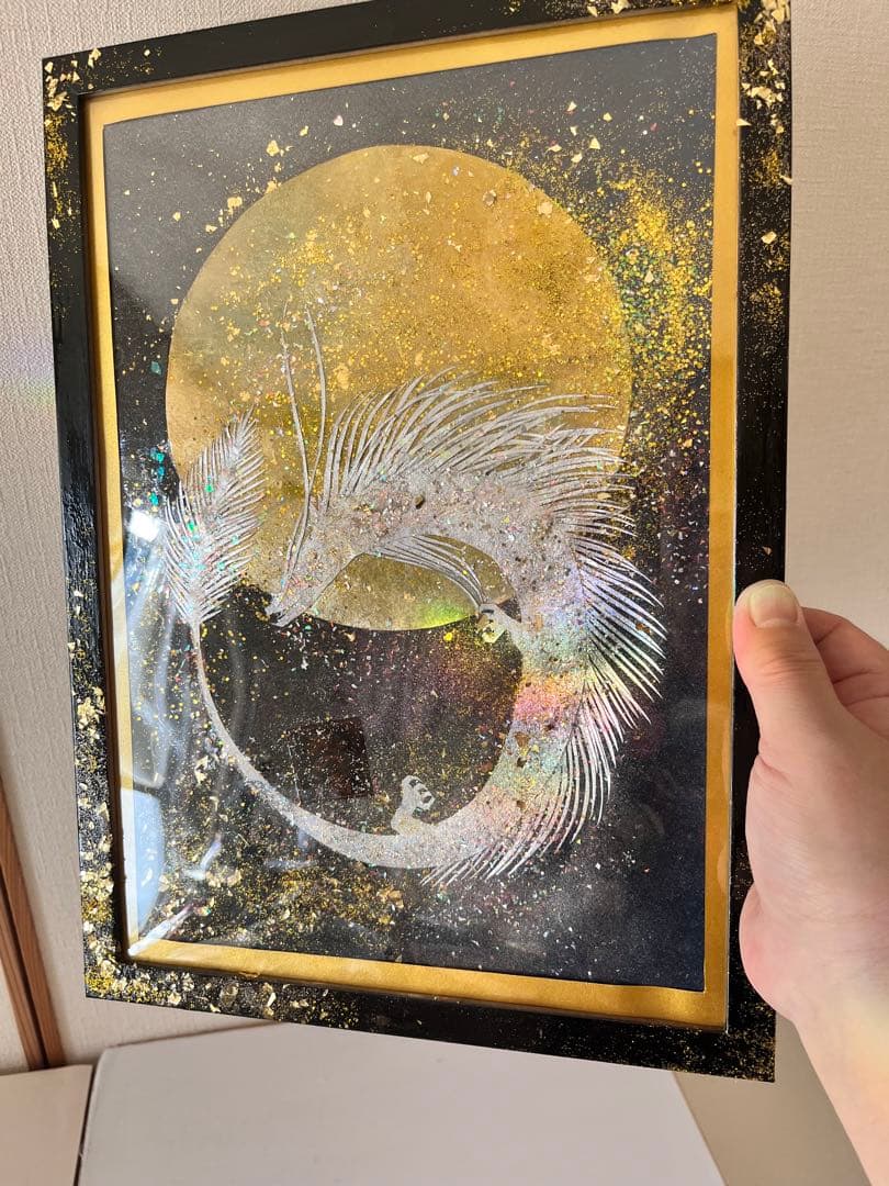 龍神様切り絵 銀虹龍 昇龍 龍神絵 月創生龍神 月