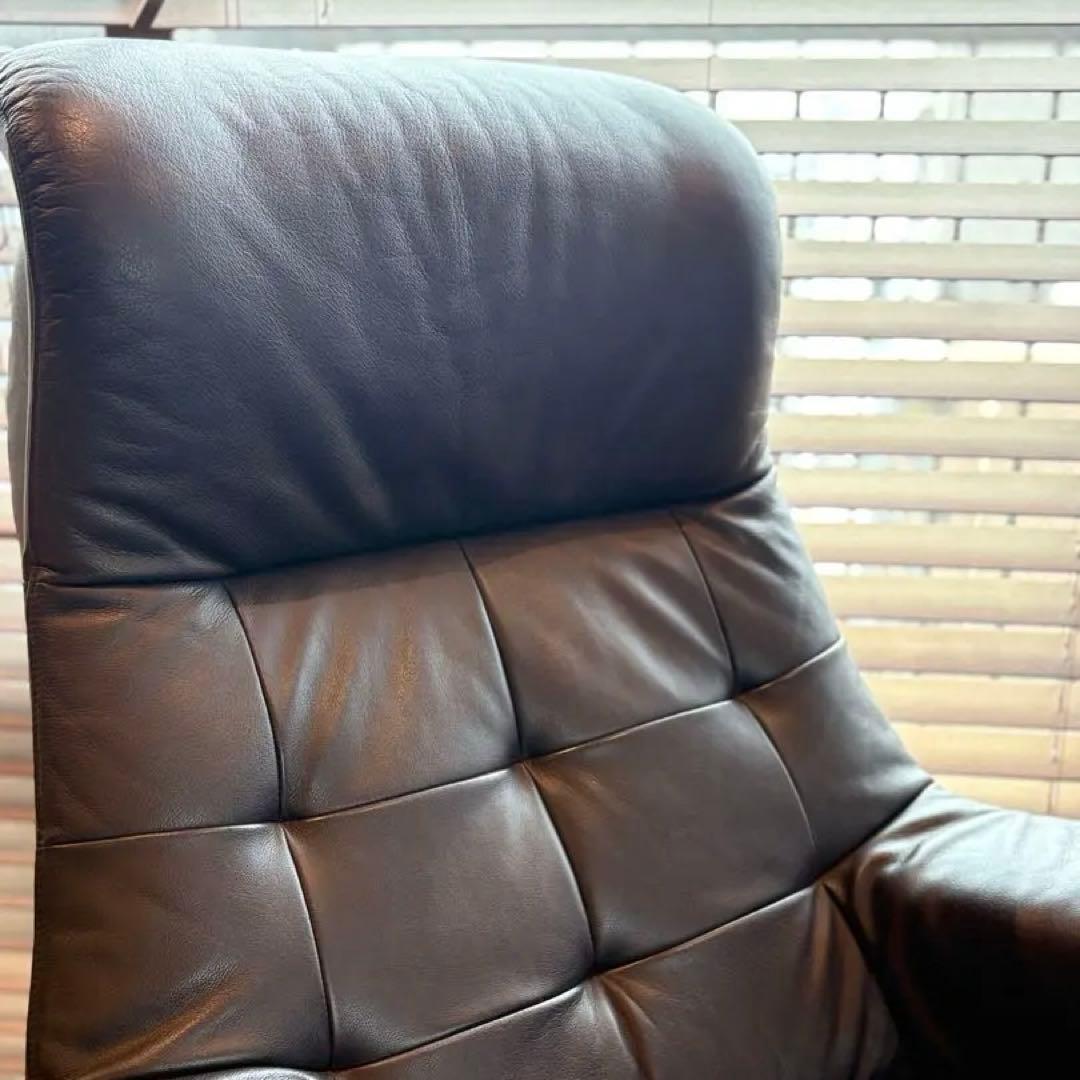 カリモク ザ•ファースト RU72 ブラックベリー 美品 オットマン同時購入