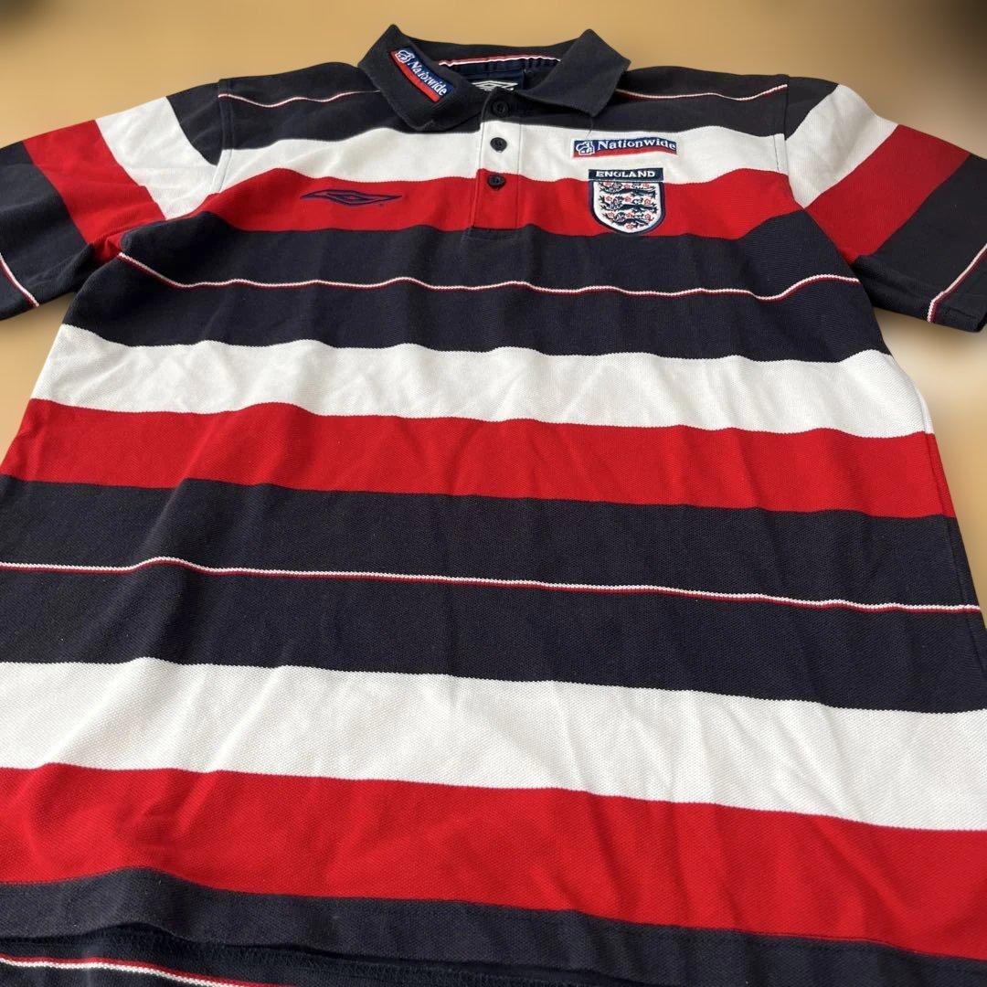 90s イングランド代表 UMBRO アンブロ マルチボーダー ポロシャツ 90s イングランド代表 UMBRO アンブロ マルチボーダー ポロシャツ
