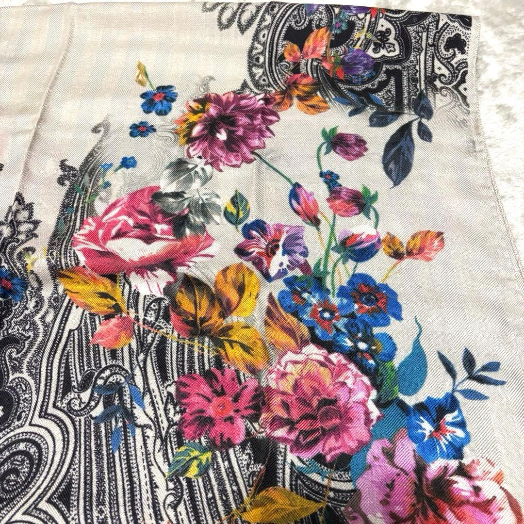 こま様専用ETRO ストール ペイズリー 花柄 カシミヤ シルク