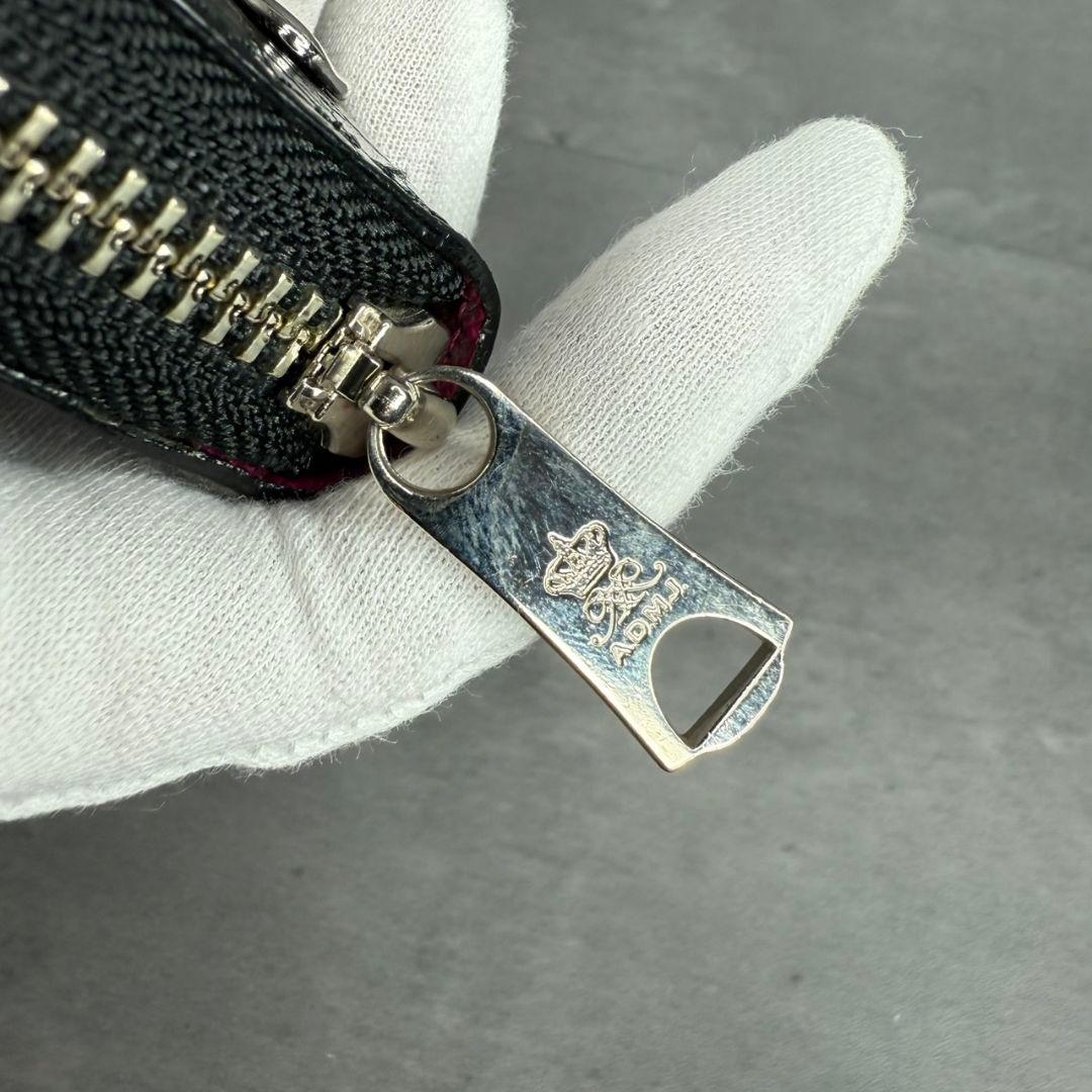 ☆極美品☆A.D.M.J. クロコ型押し THE Bee ラウンドジップ 長財布の