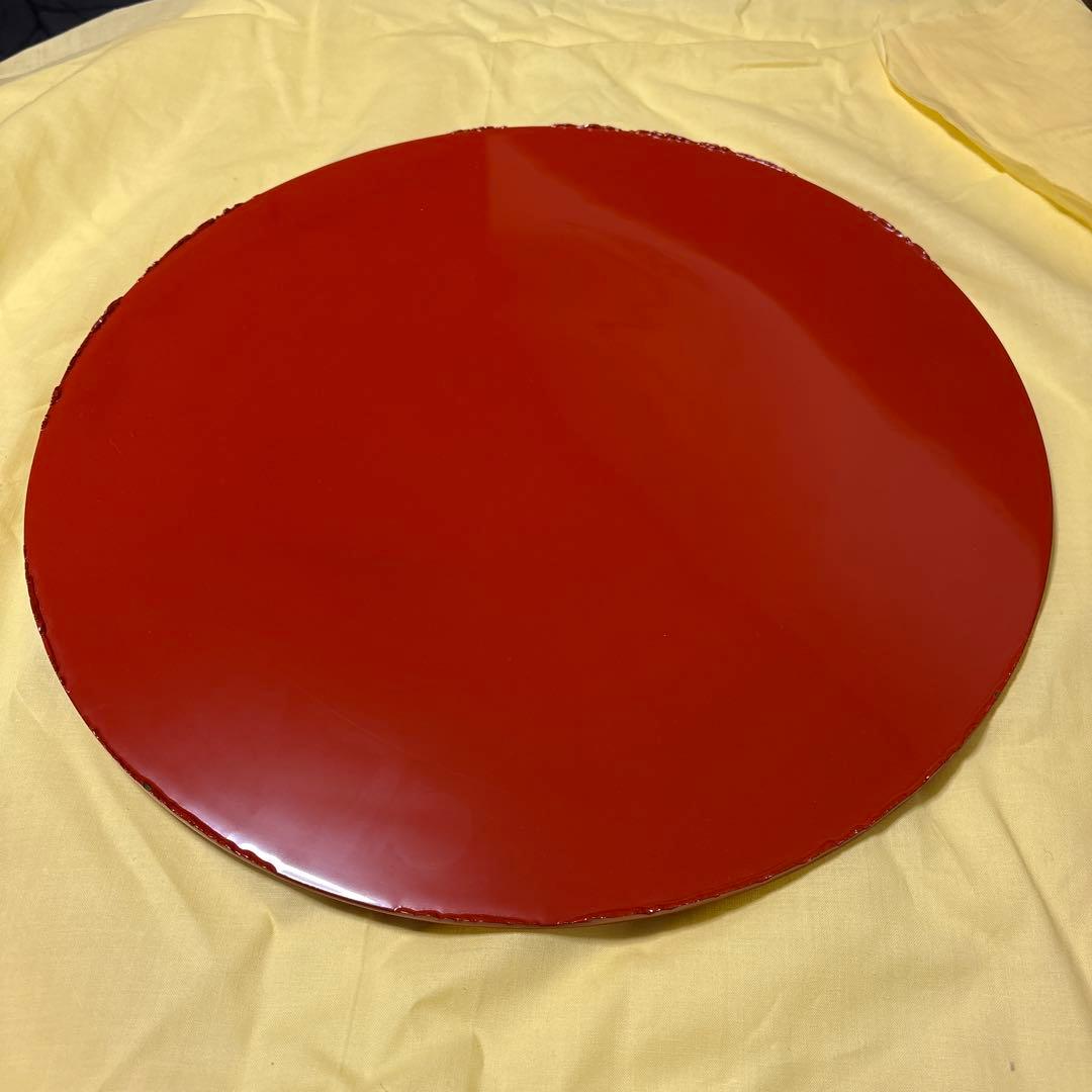 榎木啓　40cm 朱塗漆皿「暮色」