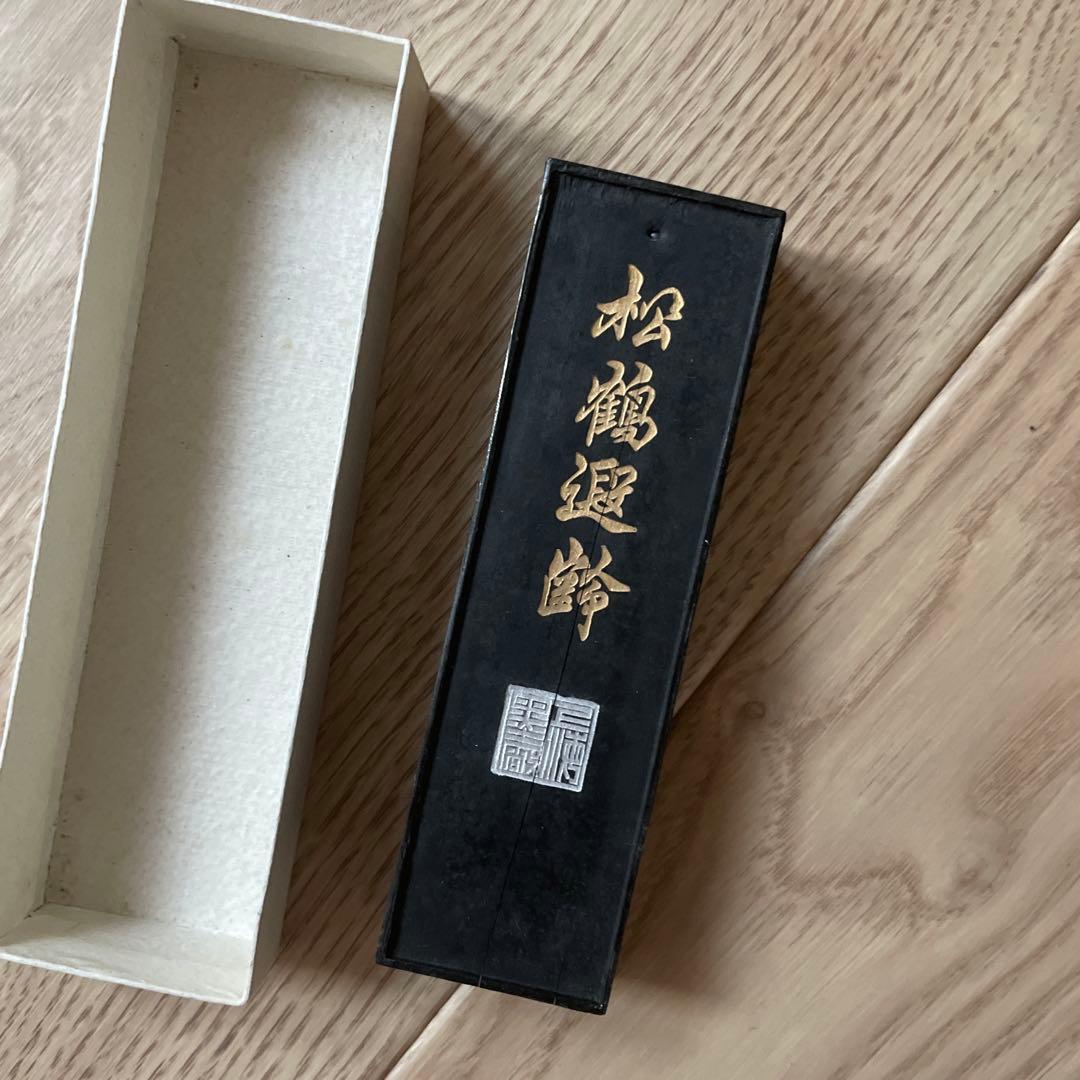 未使用 中国 書画墨 中国書画墨 固形墨 古墨 松鶴遐齢 油煙 油煙墨