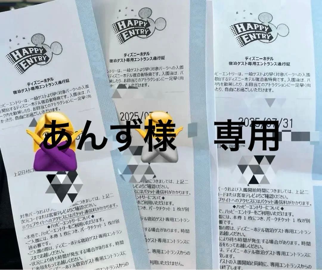 ハッピーエントリー ディズニーランド 2枚 11月10日 11/10 11月12日(日