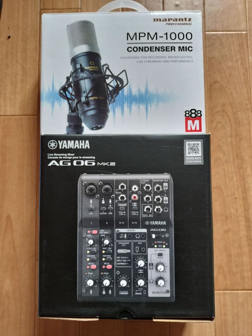 【ほぼ新品】YAMAHA AG06 MK2 + MPM-1000 セット YAMAHA AG06 MKII B Compact 6-Channel USB/FX Recording / Podcast