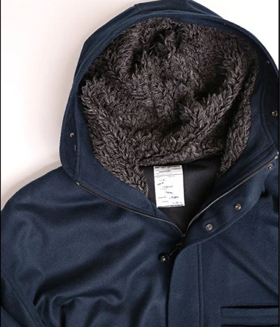 SHAREEF COCOON HOODED COAT カシミヤ コート ネイビー