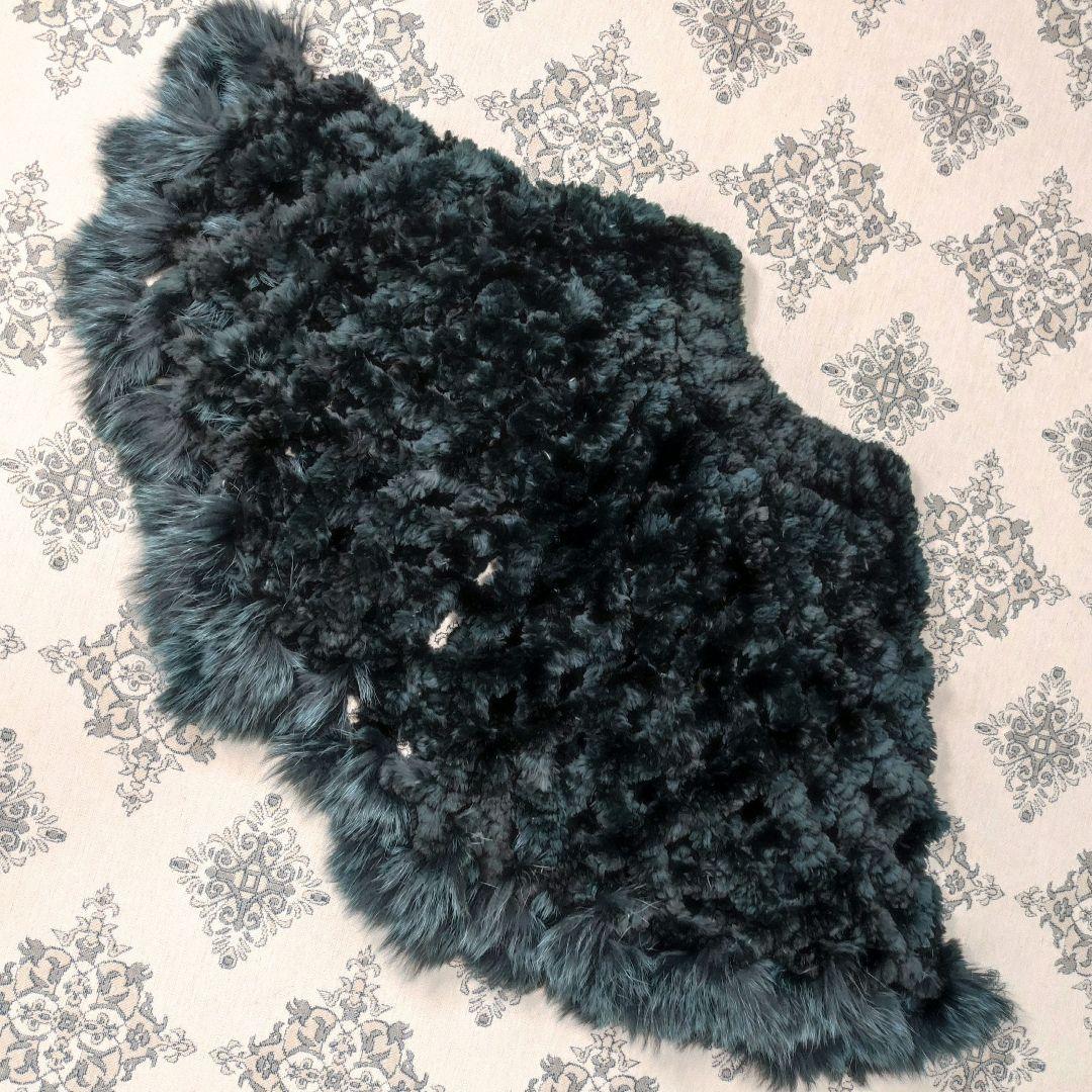 美品 Paula Lishman ケープ ビーバー×フォックス ダークグリーン