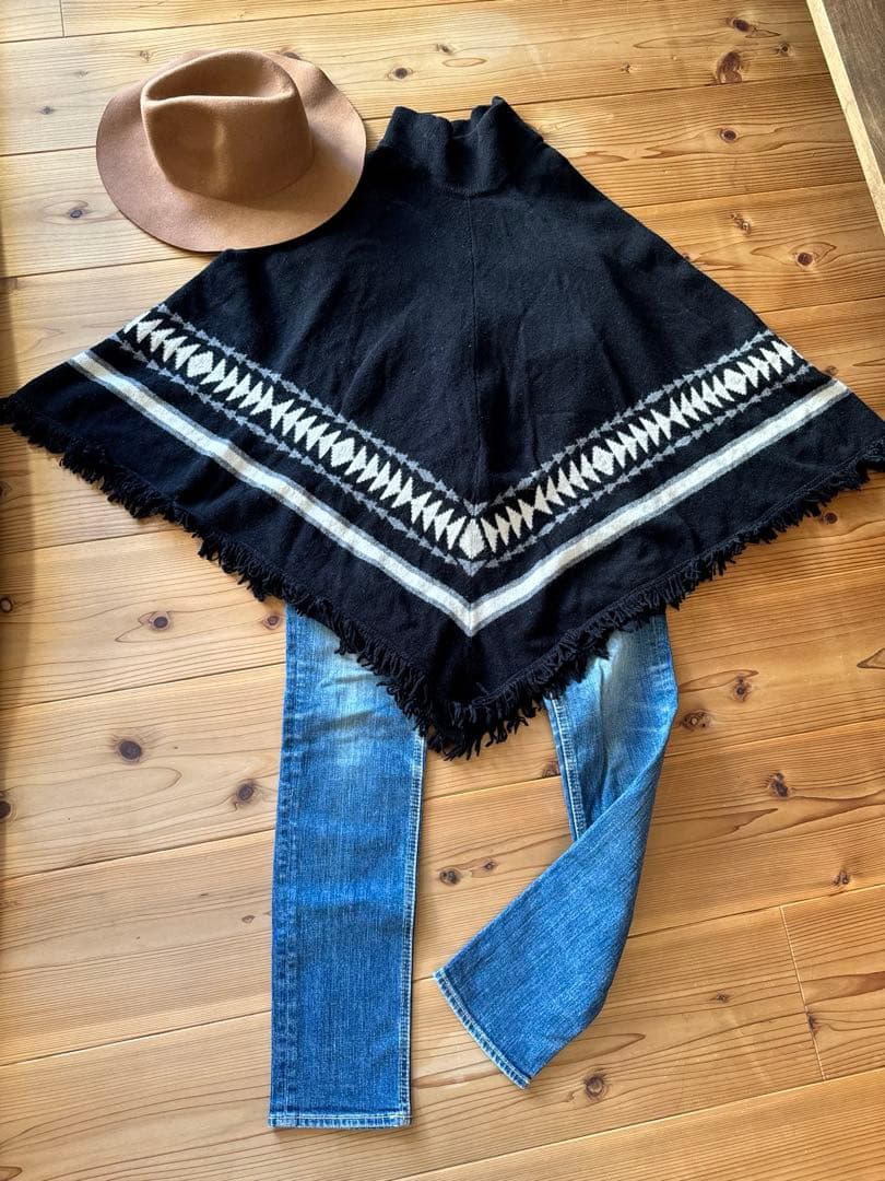 美品　PENDLETON ケープ ポンチョ ウール100% ケープ コート ポンチョ マント 羽織 和洋兼用 レディース 女性 着物