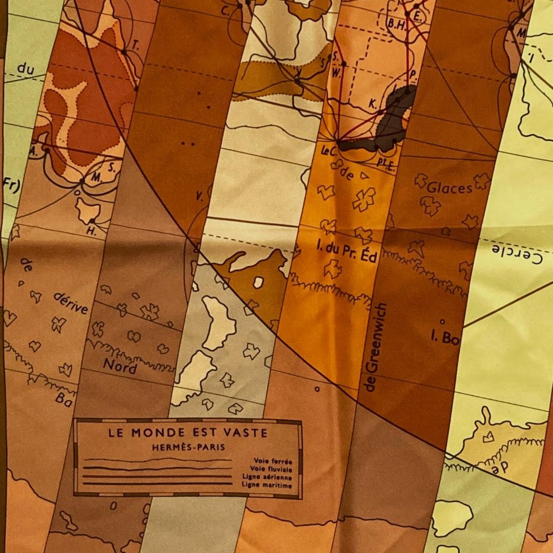 エルメス スカーフ カレ90 LE MONDE EST VASTE 世界地図 - メルカリ
