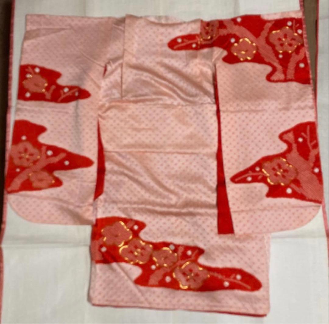 超豪華 七五三着物フルセット 着物被布長襦袢半襟付総絞り染め分け金糸3