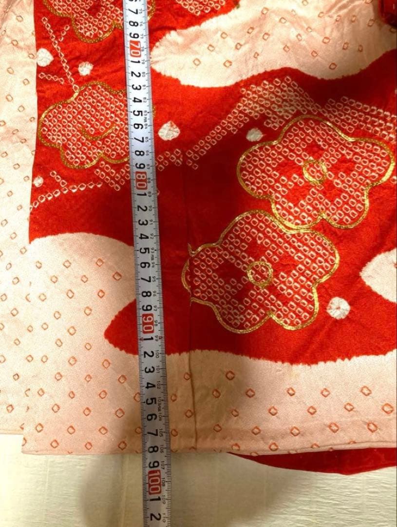 超豪華 七五三着物フルセット 着物被布長襦袢半襟付総絞り染め分け金糸3