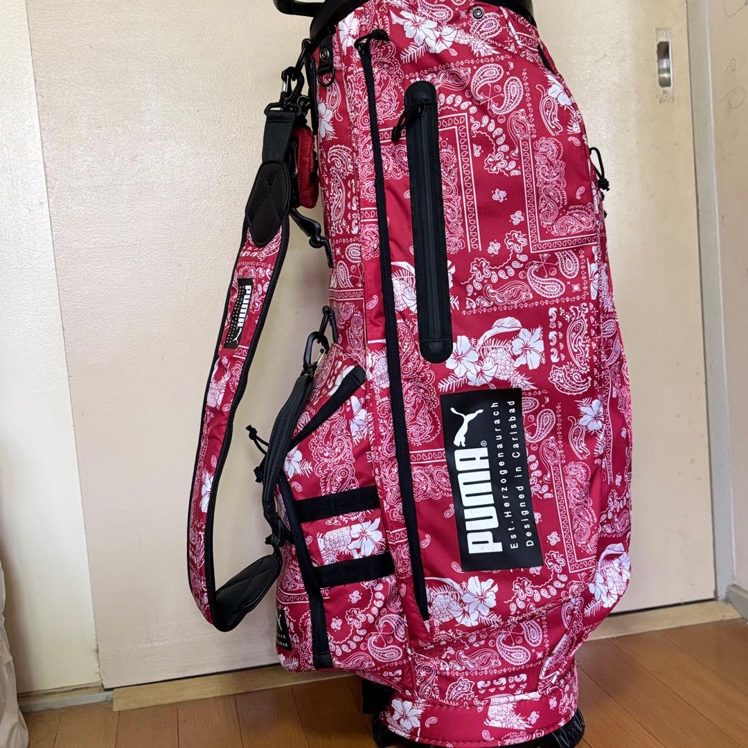 即完売】プーマ バンダナ柄 激レア キャディバッグ 赤 限定入荷 ゴルフ