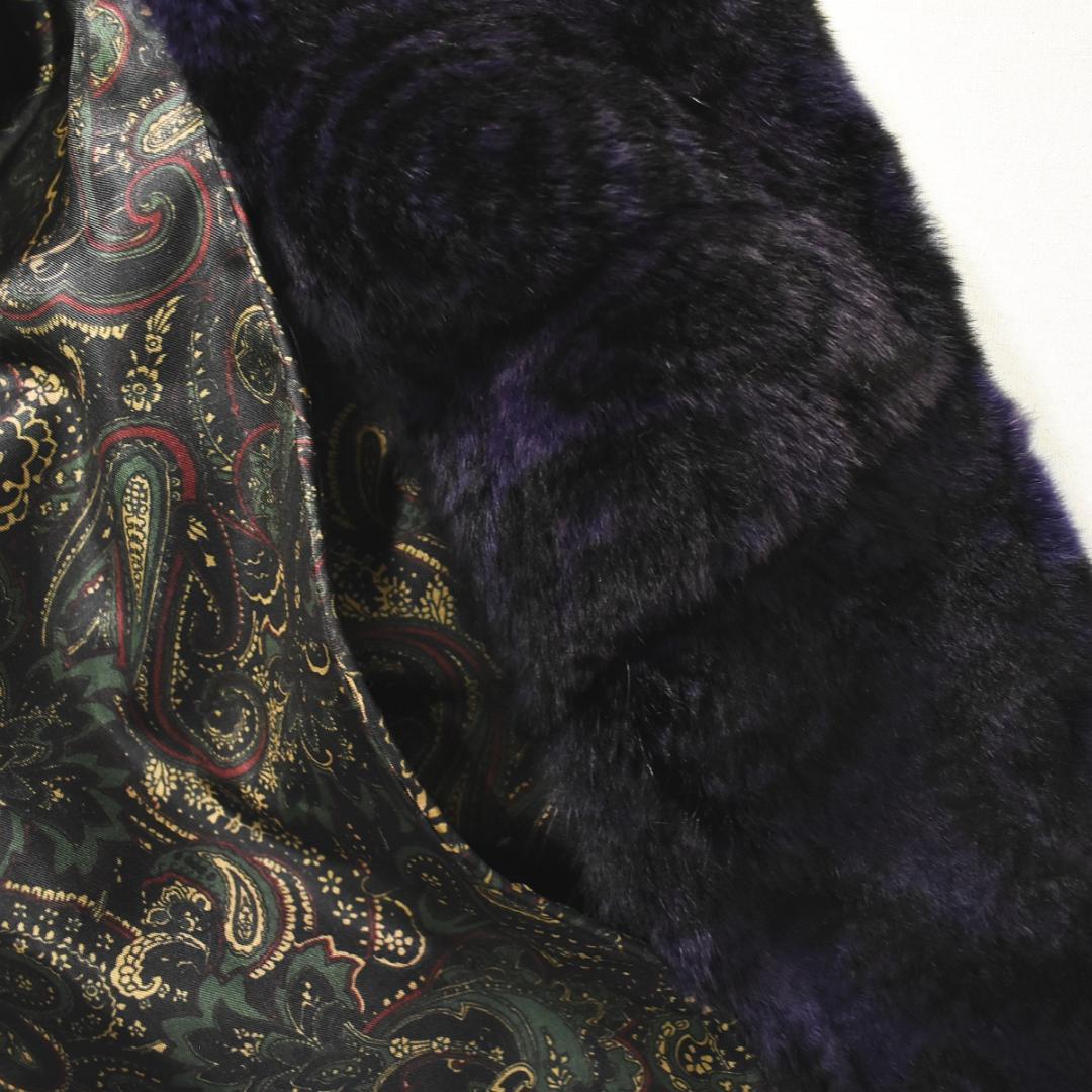 おまとめ割り 【高級】 シェアードミンク ケープ ポンチョ パープル 総