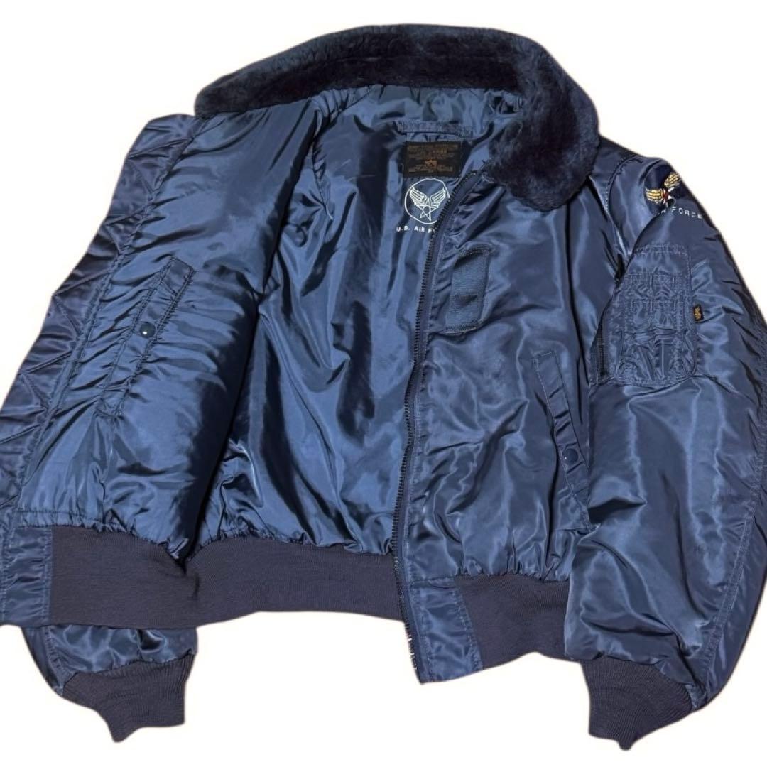 ALPHA 50's復刻 USA製 B-15C フライトジャケット ネイビー L