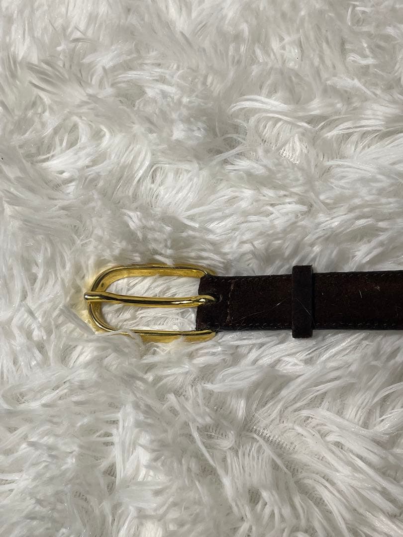 希少 CELINE セリーヌ 本革 レザーベルト ダークブラウン イタリア製