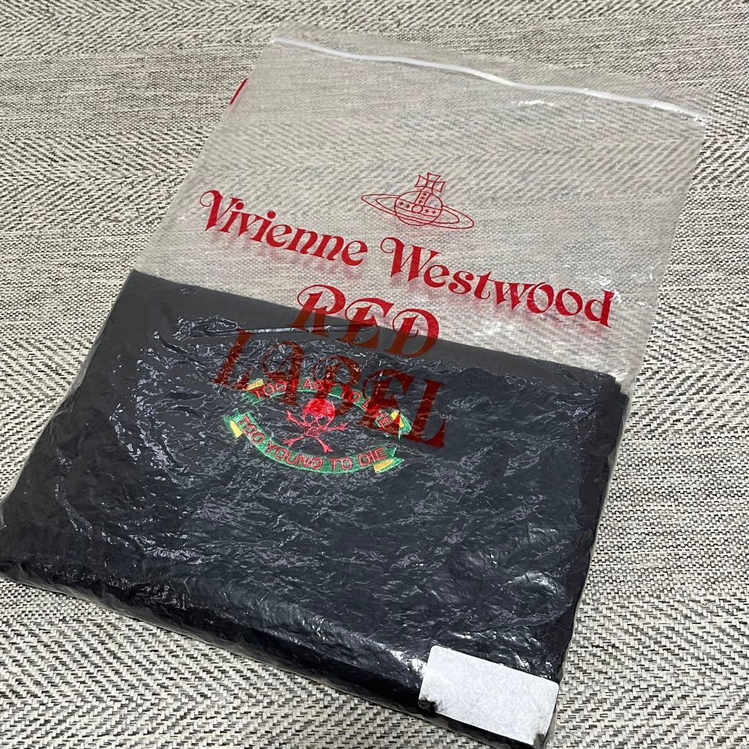 美品 vivienne westwood カシミヤ100%マフラー ドクロ ロゴ