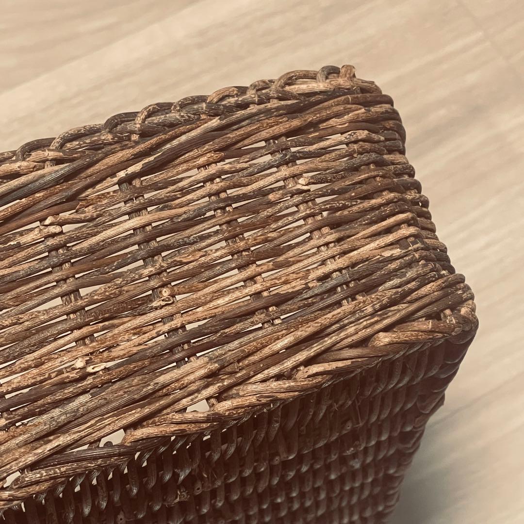 お取り置き 中古天然素材 アケビの長方形大/中バスケット二個組