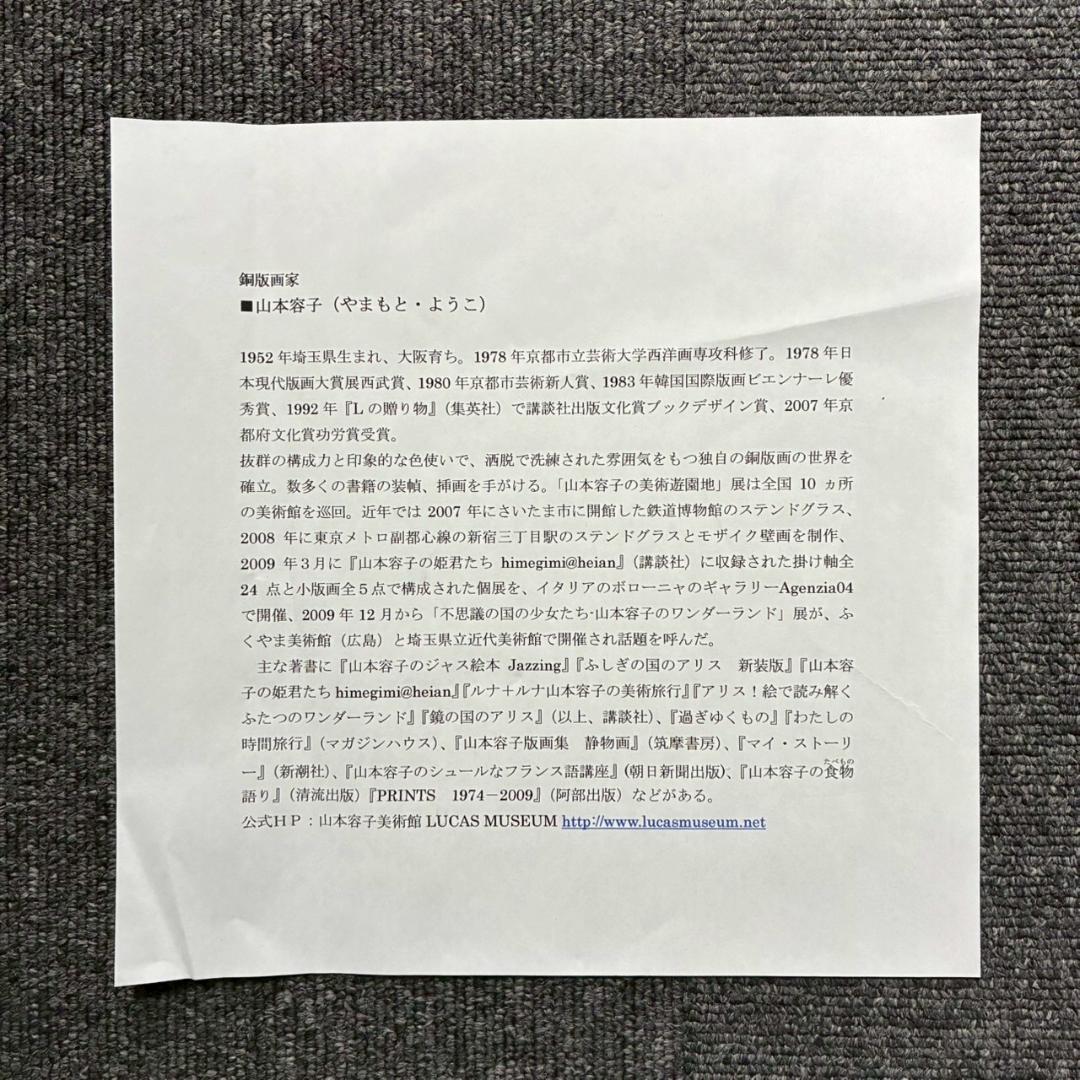美品 山本容子「赤毛のアンの贈り物」エッチング+手彩色 直筆サイン入