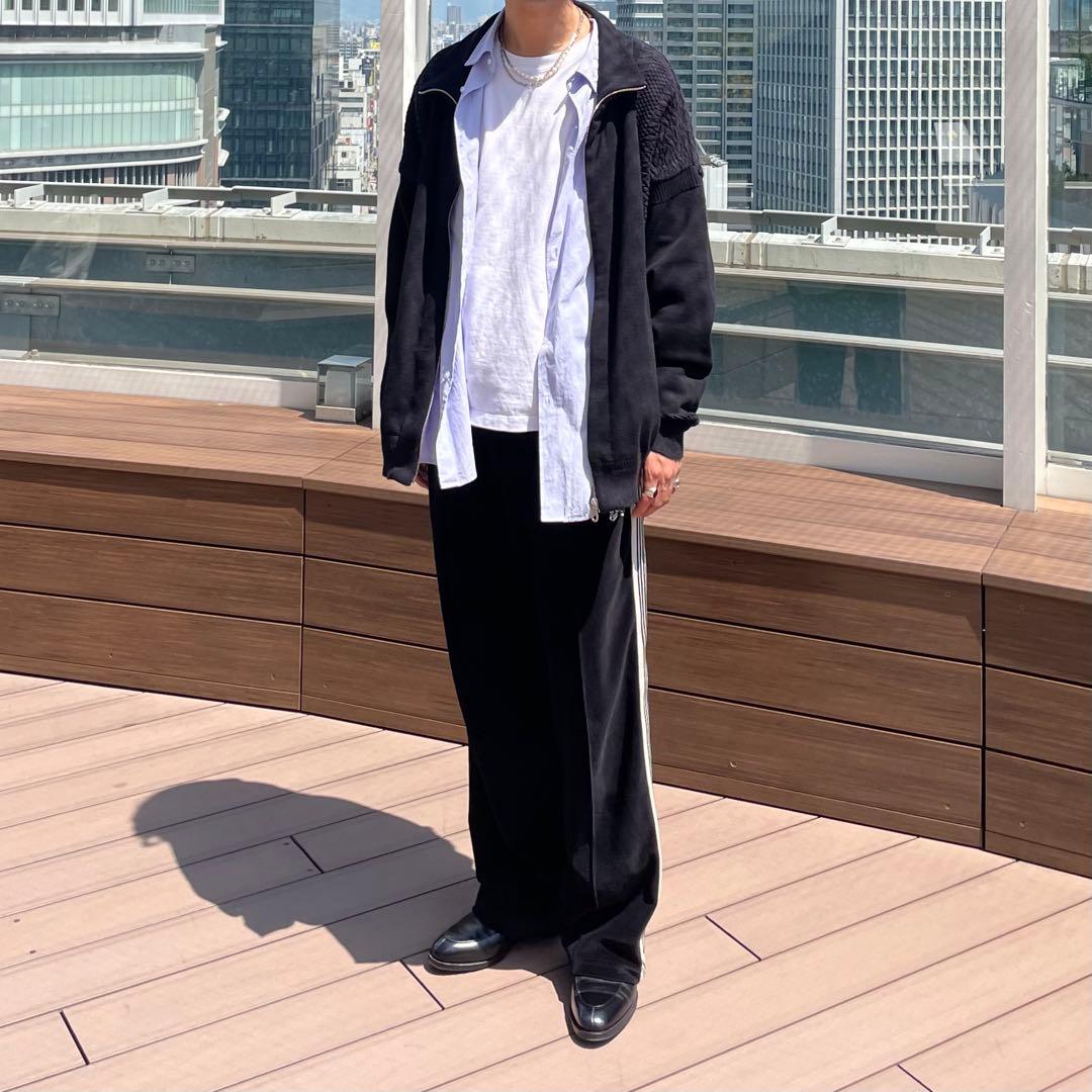 \"希少\"【yashiki】「初花ニットブルゾン」 ニット ブルゾン 黒 L