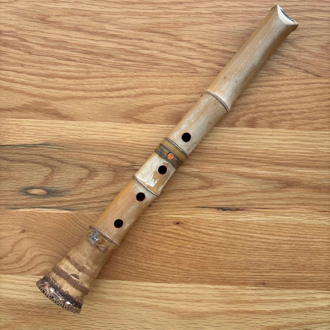 d*2様 尺八 都山流　北原精華堂銘　40cm③ ☆都山流尺八 精華銘(2印) 銀三線継 飯田雪州銘銀太継 2本セット