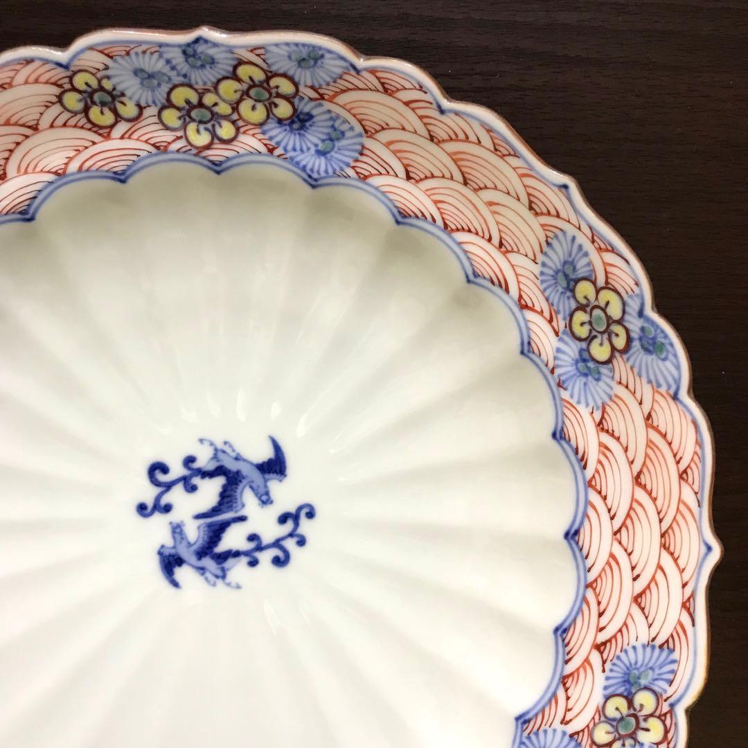 未使用保管品✨九谷焼 銀泉窯 色絵鳳凰文 7号皿✨三浦晃禎 皿 中皿