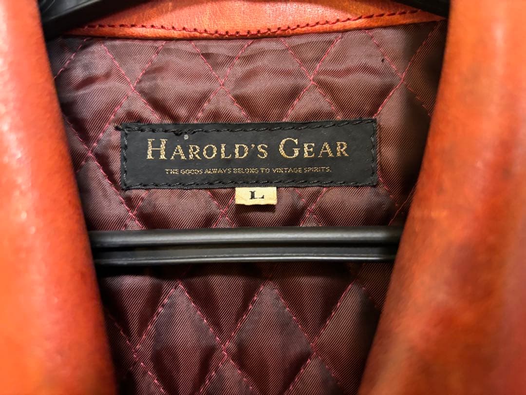 ハロルズギア ライダースジャケット 赤 ホースレザー 馬革 定価10万円