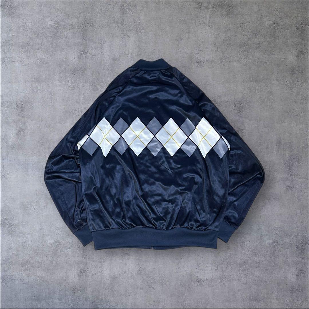 00s アディダス トラックジャケット M 黒 刺繍ロゴ アーガイル ATP