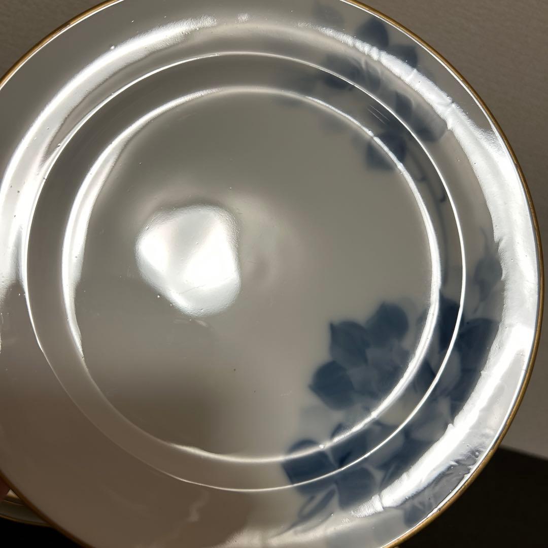 大倉陶園　ブルーローズ　デザートプレート 19.5cm ハンドデコレーテッド