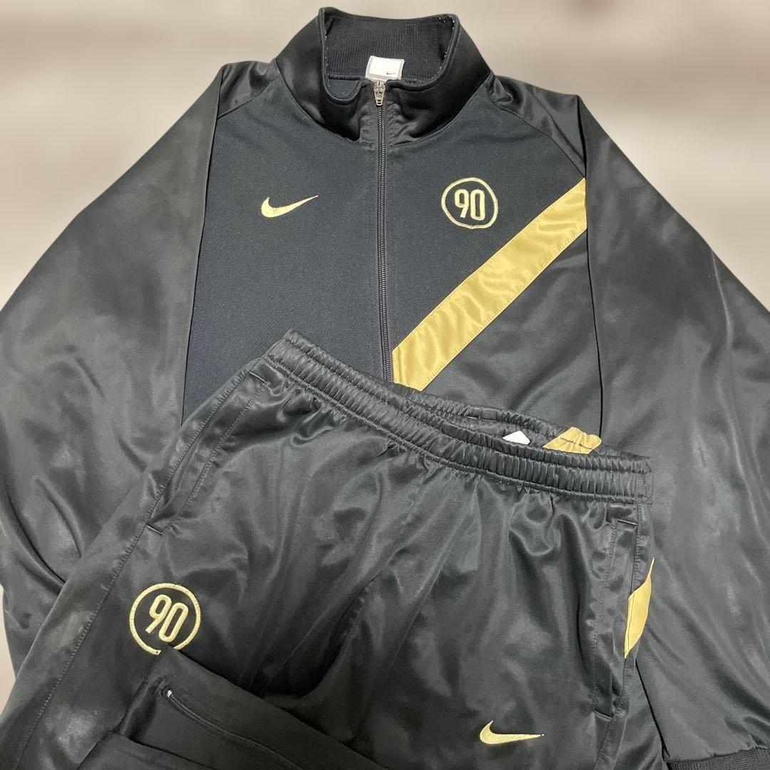 ヴィンテージ 2000年代 NIKE TOTAL90 ジャージ セットアップ NIKE - NIKE total90セットアップXLネイビー紺中綿上下セット